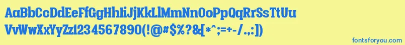 Vacerserifblackpersonal Font – Blue Fonts on Yellow Background