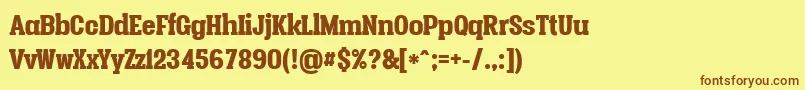 Vacerserifblackpersonal Font – Brown Fonts on Yellow Background