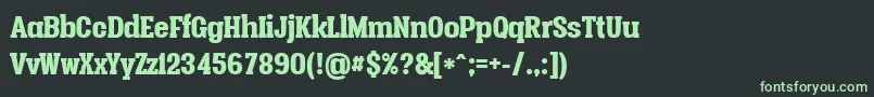 Vacerserifblackpersonal-Schriftart – Grüne Schriften auf schwarzem Hintergrund