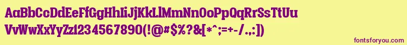 Шрифт Vacerserifblackpersonal – фиолетовые шрифты на жёлтом фоне