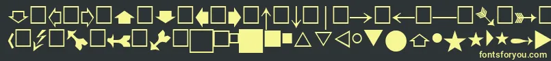 フォントPigraphatt – 黒い背景に黄色の文字