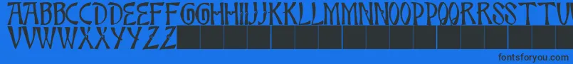 JmhBambooCaps Font – Black Fonts on Blue Background