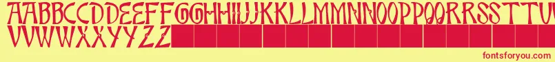 JmhBambooCaps Font – Red Fonts on Yellow Background