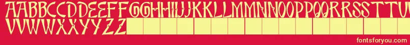 JmhBambooCaps Font – Yellow Fonts on Red Background