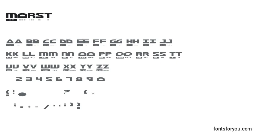 Шрифт Morst – алфавит, цифры, специальные символы