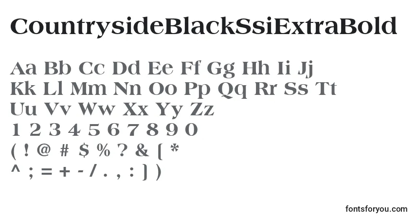 Schriftart CountrysideBlackSsiExtraBold – Alphabet, Zahlen, spezielle Symbole