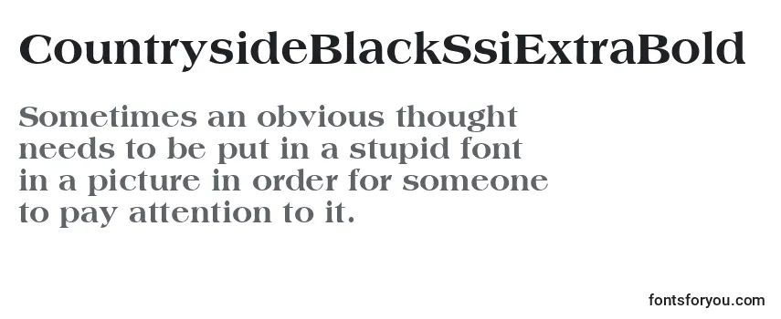 Review of the CountrysideBlackSsiExtraBold Font