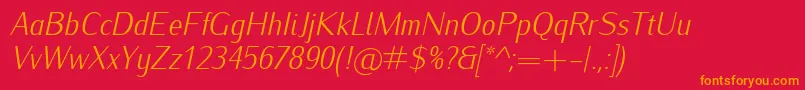 IwonacondlightItalic Font – Orange Fonts on Red Background