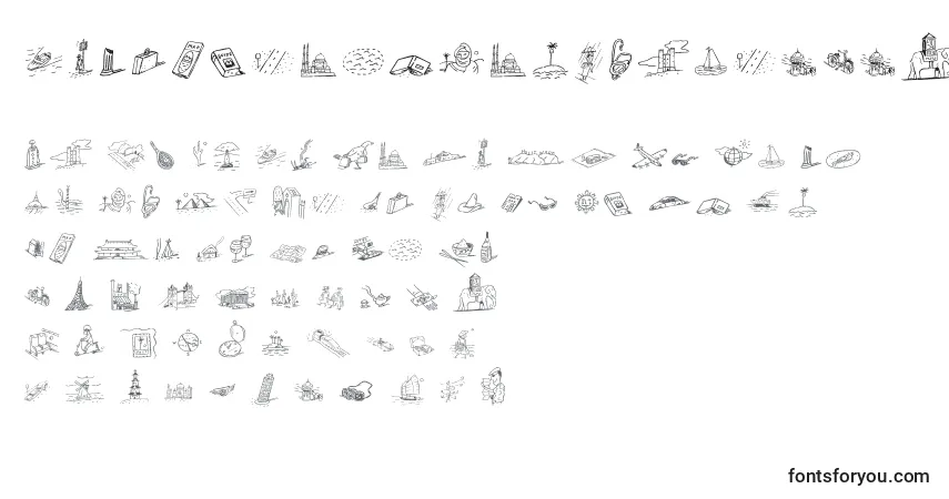 Schriftart DfJourneysLetPlain.1.0 – Alphabet, Zahlen, spezielle Symbole