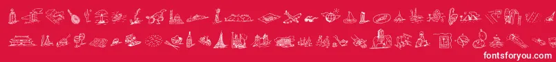Police DfJourneysLetPlain.1.0 – polices blanches sur fond rouge