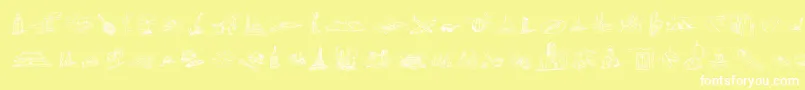 DfJourneysLetPlain.1.0 Font – White Fonts on Yellow Background