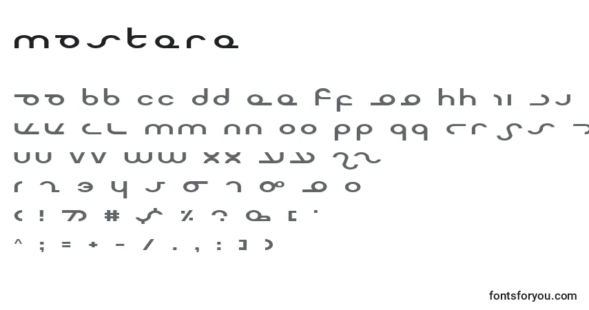 Czcionka Mastere – alfabet, cyfry, specjalne znaki