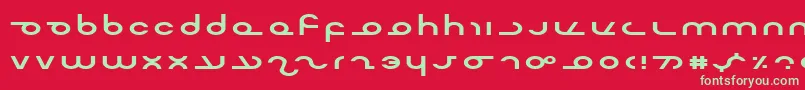 フォントMastere – 赤い背景に緑の文字