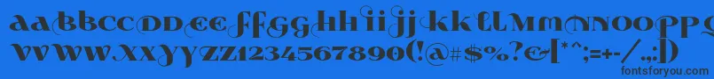 Wabroye014 Font – Black Fonts on Blue Background