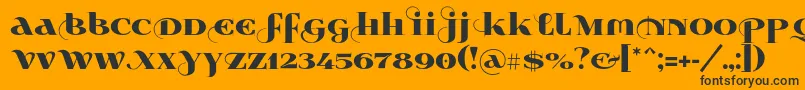 Fonte Wabroye014 – fontes pretas em um fundo laranja