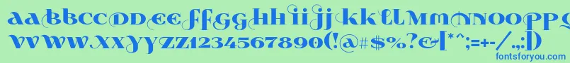 Wabroye014 Font – Blue Fonts on Green Background