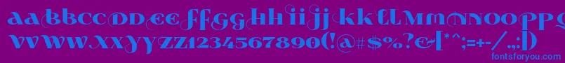 Wabroye014 Font – Blue Fonts on Purple Background