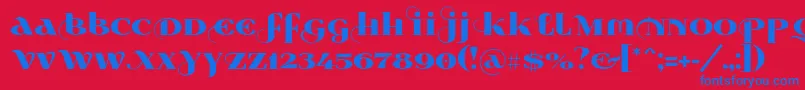 Wabroye014 Font – Blue Fonts on Red Background