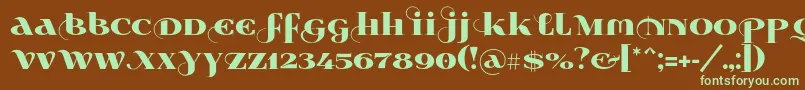 Wabroye014 Font – Green Fonts on Brown Background