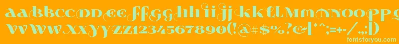 Wabroye014 Font – Green Fonts on Orange Background