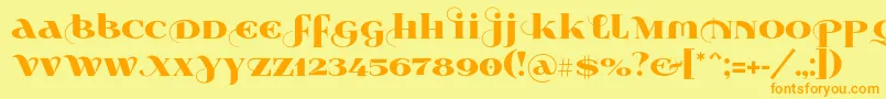 Wabroye014 Font – Orange Fonts on Yellow Background