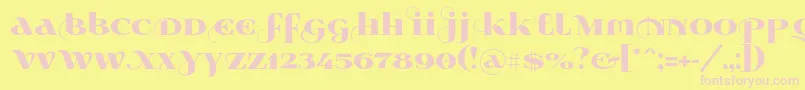 Wabroye014 Font – Pink Fonts on Yellow Background