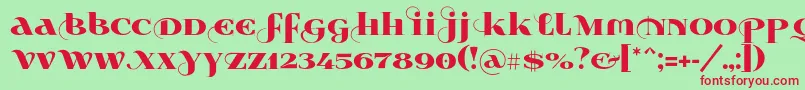 Wabroye014 Font – Red Fonts on Green Background