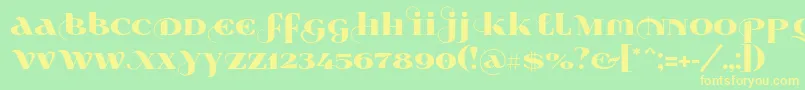 Wabroye014 Font – Yellow Fonts on Green Background