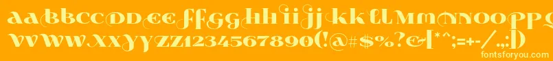 Wabroye014-Schriftart – Gelbe Schriften auf orangefarbenem Hintergrund