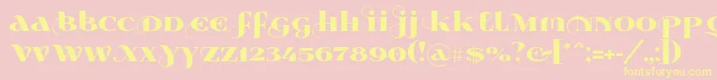 Wabroye014 Font – Yellow Fonts on Pink Background