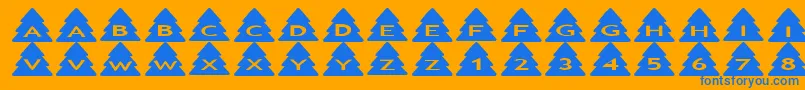 Asxmastrees Font – Blue Fonts on Orange Background