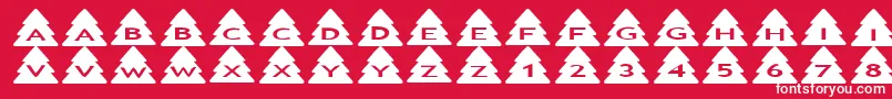 フォントAsxmastrees – 赤い背景に白い文字