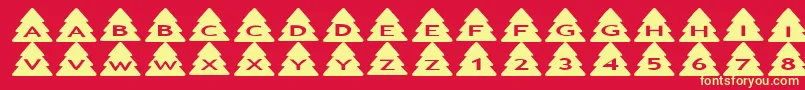 Asxmastrees Font – Yellow Fonts on Red Background