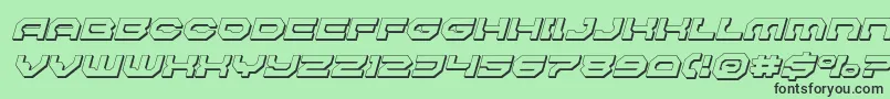 Pulsarclasssolid3Dital-Schriftart – Schwarze Schriften auf grünem Hintergrund