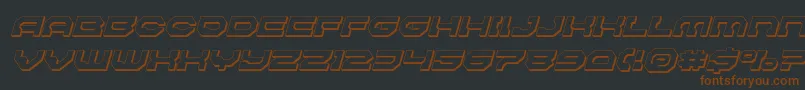 Pulsarclasssolid3Dital-Schriftart – Braune Schriften auf schwarzem Hintergrund