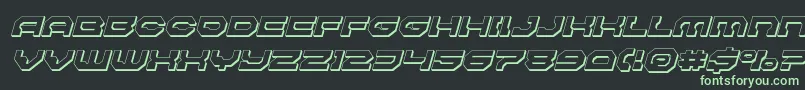 Pulsarclasssolid3Dital Font – Green Fonts on Black Background