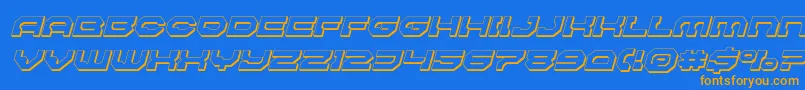 Шрифт Pulsarclasssolid3Dital – оранжевые шрифты на синем фоне