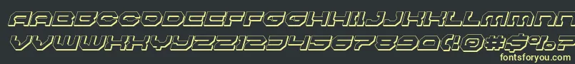 Pulsarclasssolid3Dital Font – Yellow Fonts on Black Background