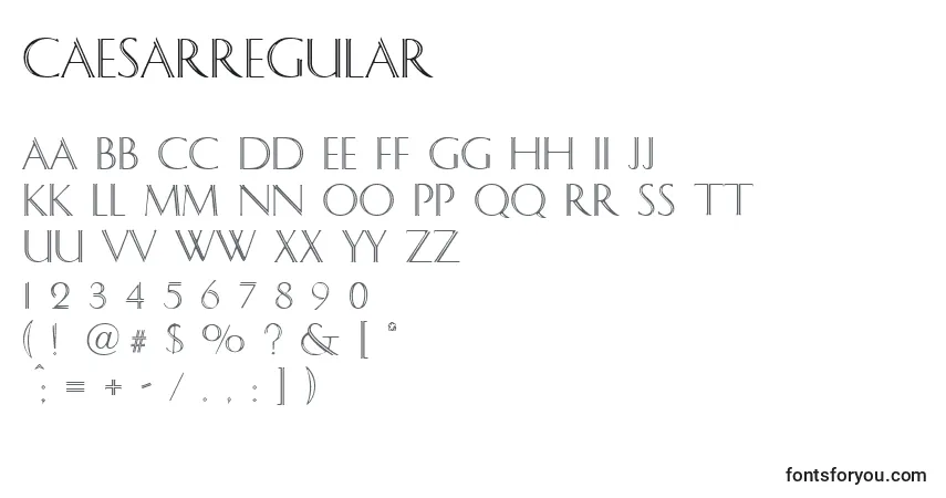 Schriftart CaesarRegular – Alphabet, Zahlen, spezielle Symbole