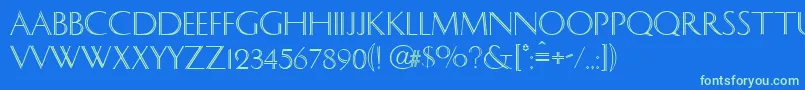 fuente CaesarRegular – Fuentes Verdes Sobre Fondo Azul