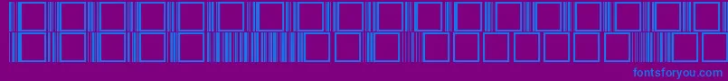 Code39Regular-Schriftart – Blaue Schriften auf violettem Hintergrund