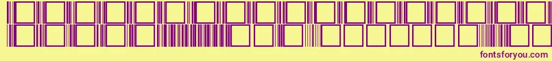 フォントCode39Regular – 紫色のフォント、黄色の背景