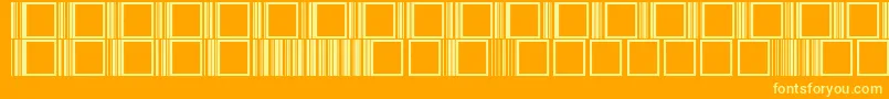 Fonte Code39Regular – fontes amarelas em um fundo laranja