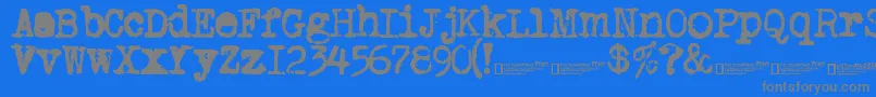 フォントOldTypewriter2.0 – 青い背景に灰色の文字