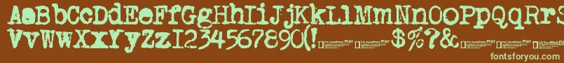 OldTypewriter2.0 Font – Green Fonts on Brown Background