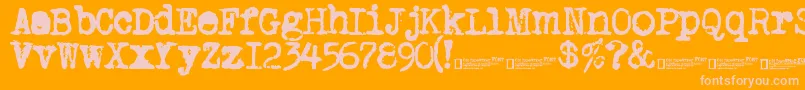 OldTypewriter2.0 Font – Pink Fonts on Orange Background