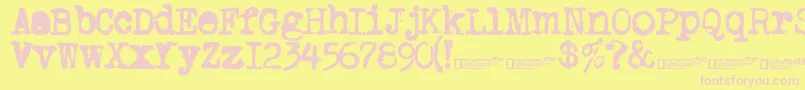 OldTypewriter2.0 Font – Pink Fonts on Yellow Background