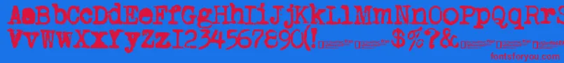 OldTypewriter2.0 Font – Red Fonts on Blue Background