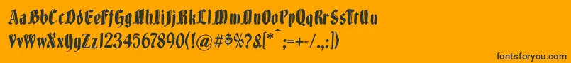 Brokenwoodtypes Font – Black Fonts on Orange Background