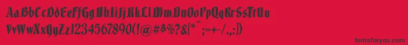 Fonte Brokenwoodtypes – fontes pretas em um fundo vermelho